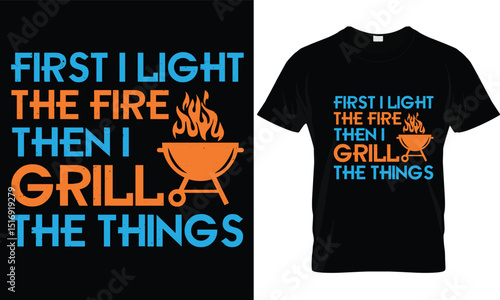BBQ T-shirt design vector.
