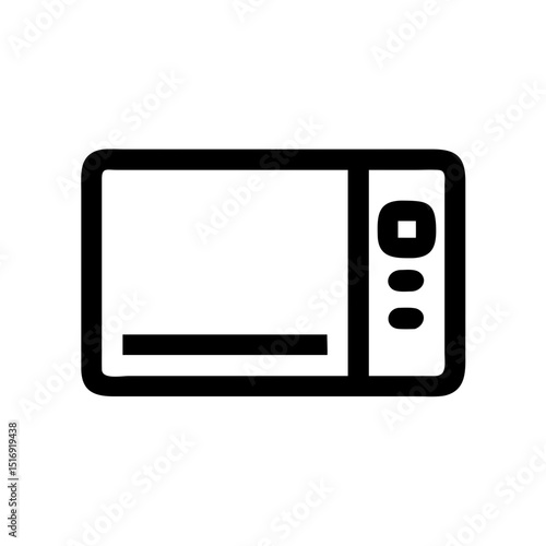 Microwave oven appliance kitchen cooking electronic domestic household technology vector icon