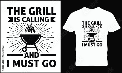 BBQ T-shirt design vector.
