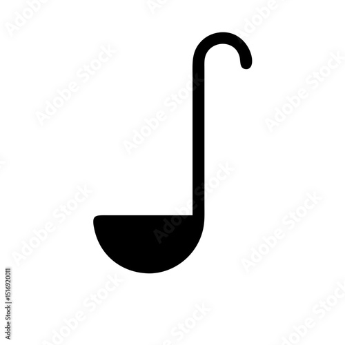 Vector illustration of a black soup ladle kitchen utensil for cooking and serving food needs