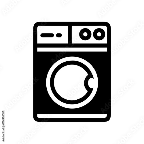 Washing machine laundry appliance cleaner household equipment domestic washer clothes dryer icon