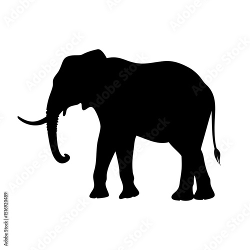 Elephant silhouette vector illustration african wildlife animal mammal safari nature graphic design icon art drawing