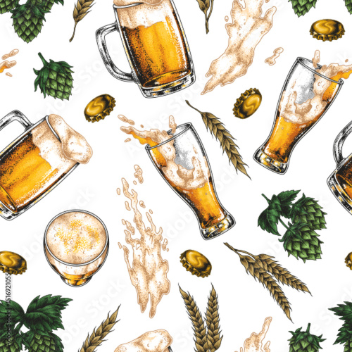 Savoring different beers with hops