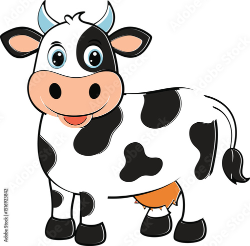 Cute Cartoon Cow Vector