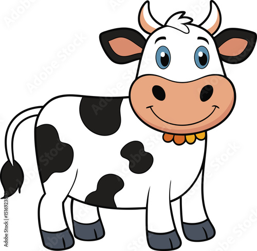 Cute Cartoon Cow Vector