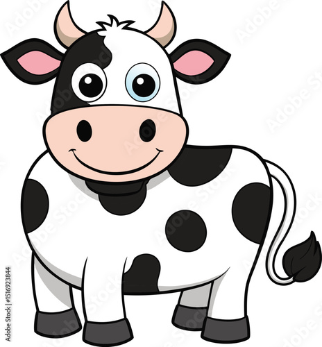 Cute Cartoon Cow Vector