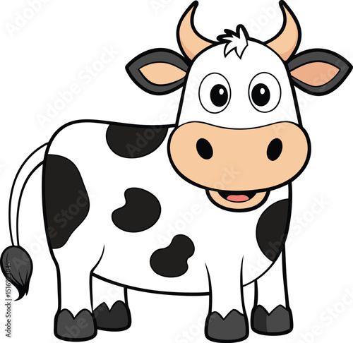 Cute Cartoon Cow Vector