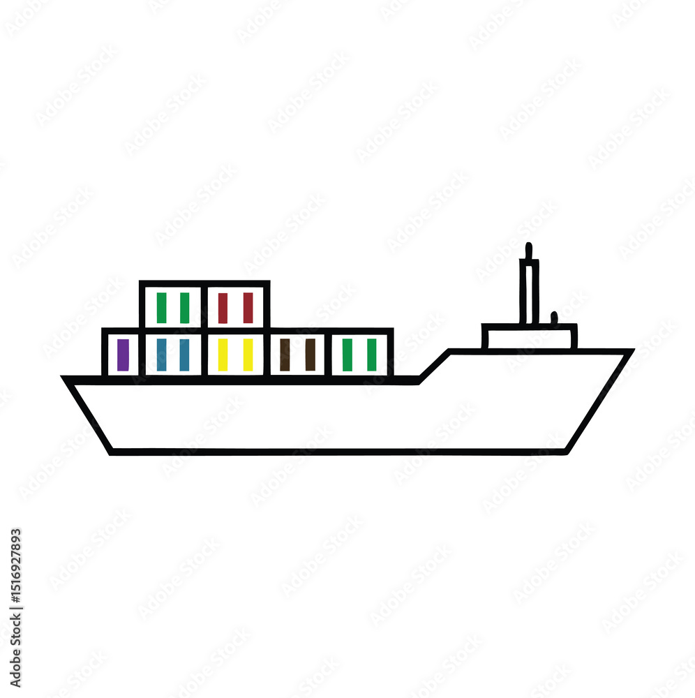 Fototapeta premium vector illustration of a ship icon