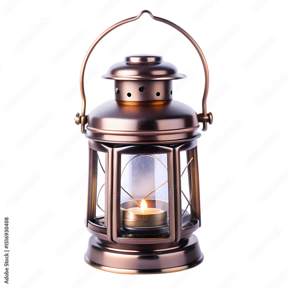 Antique Copper Lantern with Candle Antique Copper Lantern with Candle