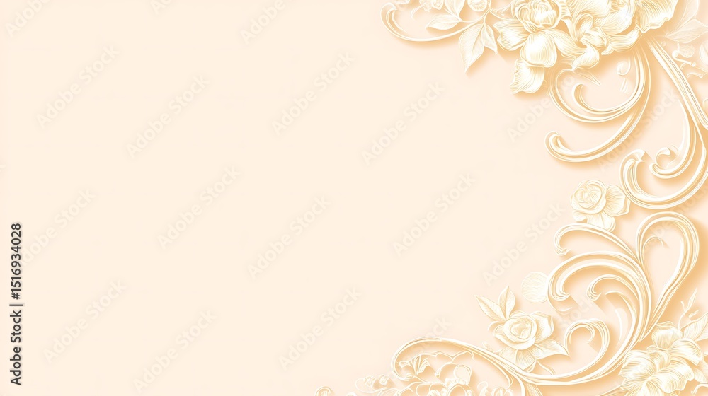 Elegant floral border on pastel background Elegant floral border on pastel background