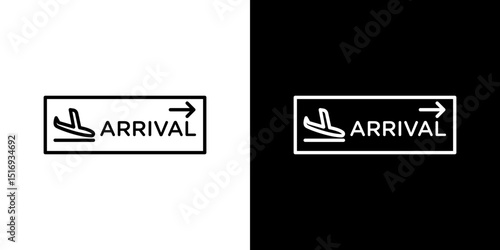 Airport arrival signs symbol concept for graphic design, Website, UI. Svg