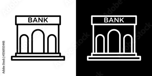 Bank building icon symbol concept for graphic design, Website, UI. Svg