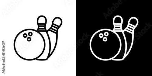 Bowling icon symbol concept for graphic design, Website, UI. Svg