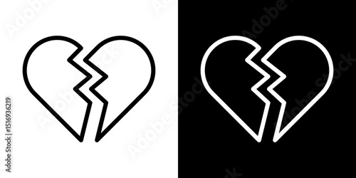 Broken heart icon symbol concept for graphic design, Website, UI. Svg
