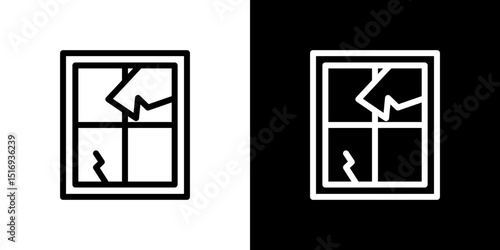 Broken window icon symbol concept for graphic design, Website, UI. Svg