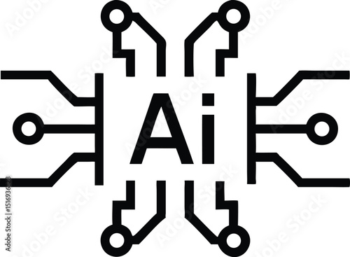 Simple artificial intelligence icon concept representing advanced technological innovations