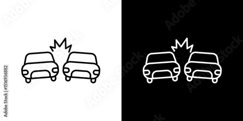 Car crash icon symbol concept for graphic design, Website, UI. Svg