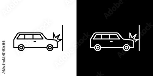 Car crash icon symbol concept for graphic design, Website, UI. Svg