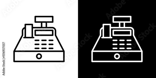 Cash register icon symbol concept for graphic design, Website, UI. Svg