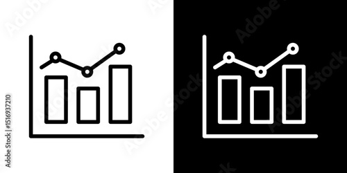 Chart histogram icon symbol concept for graphic design, Website, UI. Svg