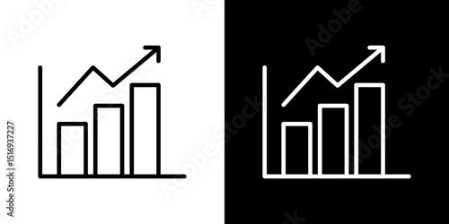 Chart histogram icon symbol concept for graphic design, Website, UI. Svg