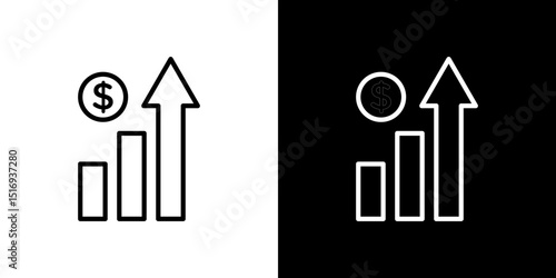 Chat arrow grow icon symbol concept for graphic design, Website, UI. Svg