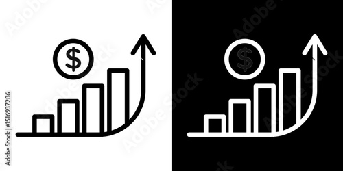 Chat arrow grow icon symbol concept for graphic design, Website, UI. Svg