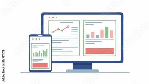 Data insights on the go seamless mobile and desktop dashboard showcasing progress and analytics on