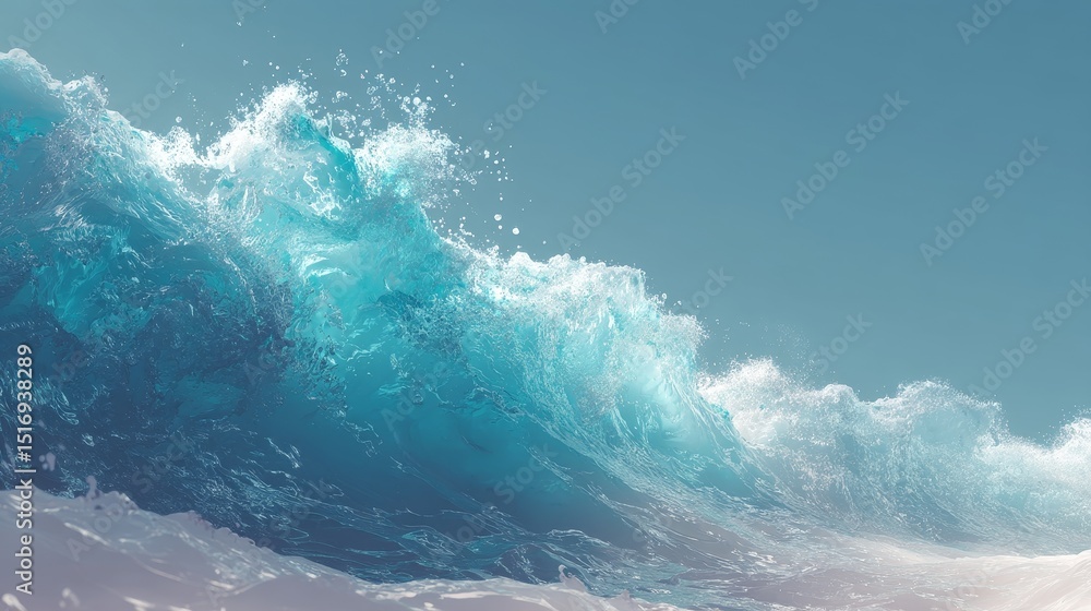 Fototapeta premium beautiful turquoise sea wave background, horizontal