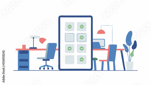 A clean organized virtual office displaying a digital mood board for creative project planning in