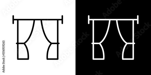 Curtains icon symbol concept for graphic design, Website, UI. Svg