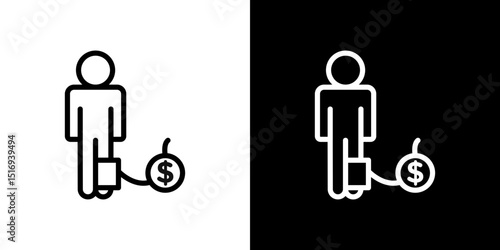 Debt icon symbol concept for graphic design, Website, UI. Svg
