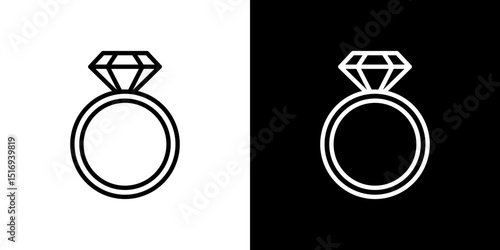Diamond ring icon symbol concept for graphic design, Website, UI. Svg