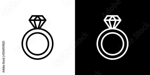 Diamond ring icon symbol concept for graphic design, Website, UI. Svg