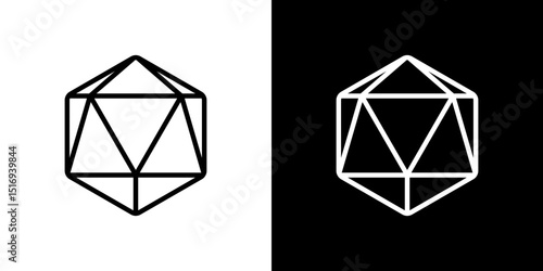 Dice d20 icon symbol concept for graphic design, Website, UI. Svg
