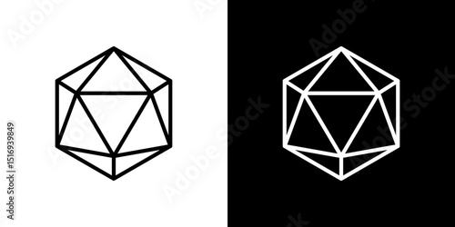 Dice d20 icon symbol concept for graphic design, Website, UI. Svg