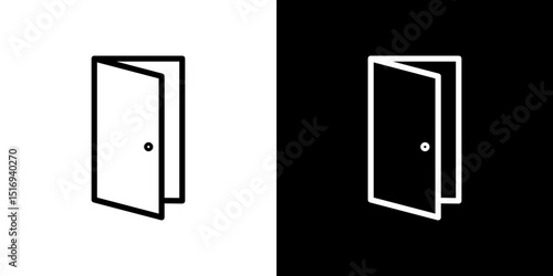 Door open icon symbol concept for graphic design, Website, UI. Svg