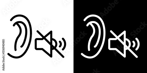 Ear deaf icon symbol concept for graphic design, Website, UI. Svg