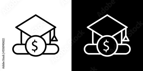 Education cost icon symbol concept for graphic design, Website, UI. Svg