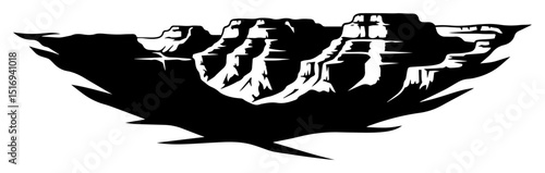 grand canyon landscape silhouette vector