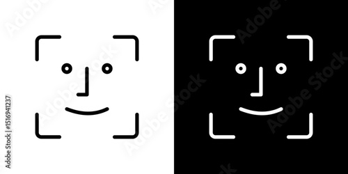 Face id icon symbol concept for graphic design, Website, UI. Svg