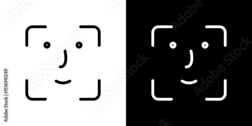 Face id icon symbol concept for graphic design, Website, UI. Svg