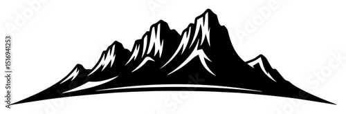 rocky mountain range silhouette vector illustration