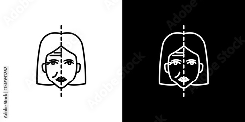 Facelifting procedure icon symbol concept for graphic design, Website, UI. Svg