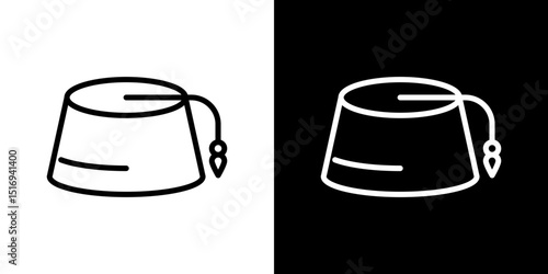 Fez hat icon symbol concept for graphic design, Website, UI. Svg