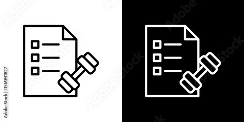 Fitness plan icon symbol concept for graphic design, Website, UI. Svg