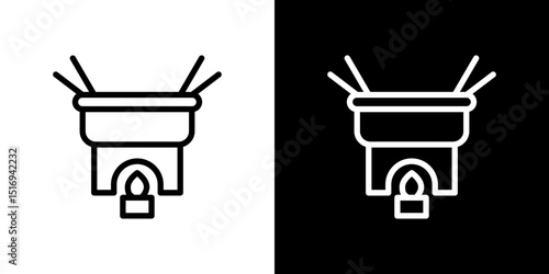 Fondue pot icon symbol concept for graphic design, Website, UI. Svg