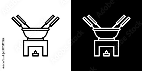 Fondue pot icon symbol concept for graphic design, Website, UI. Svg