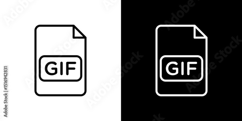 Gif icon symbol concept for graphic design, Website, UI. Svg