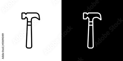 Hammer icon symbol concept for graphic design, Website, UI. Svg